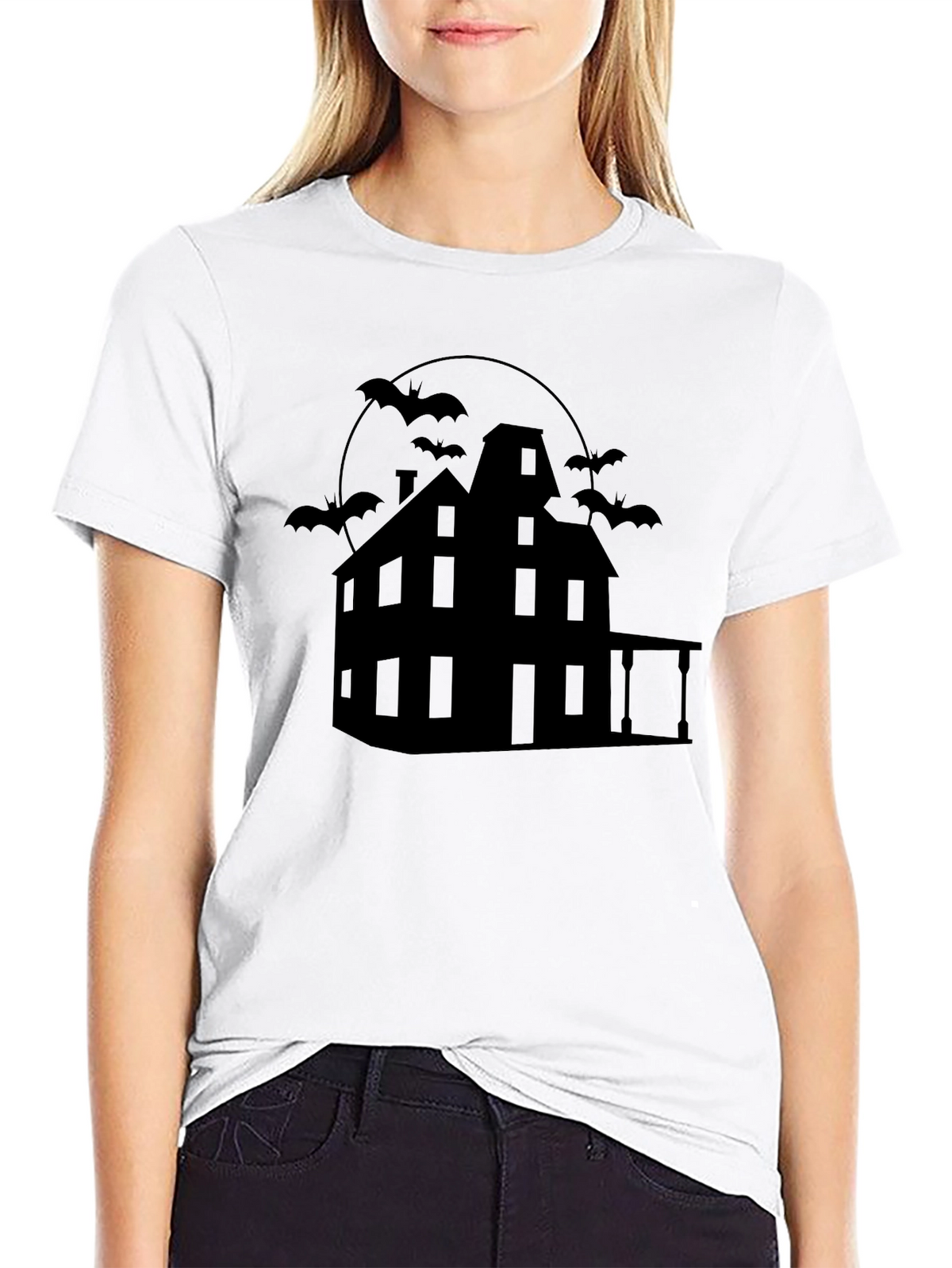 Spooky Haunted House Graphic Tee