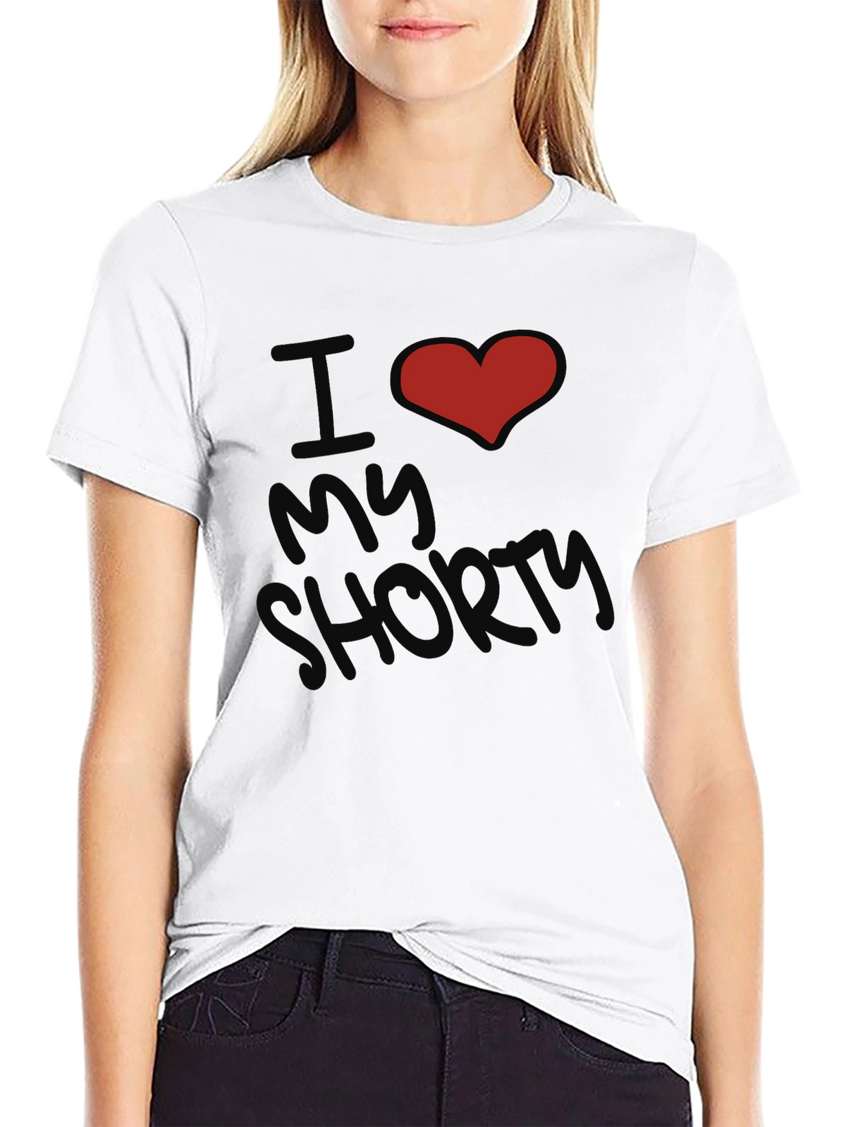 I Heart My Shorty Graphic Tee - Black