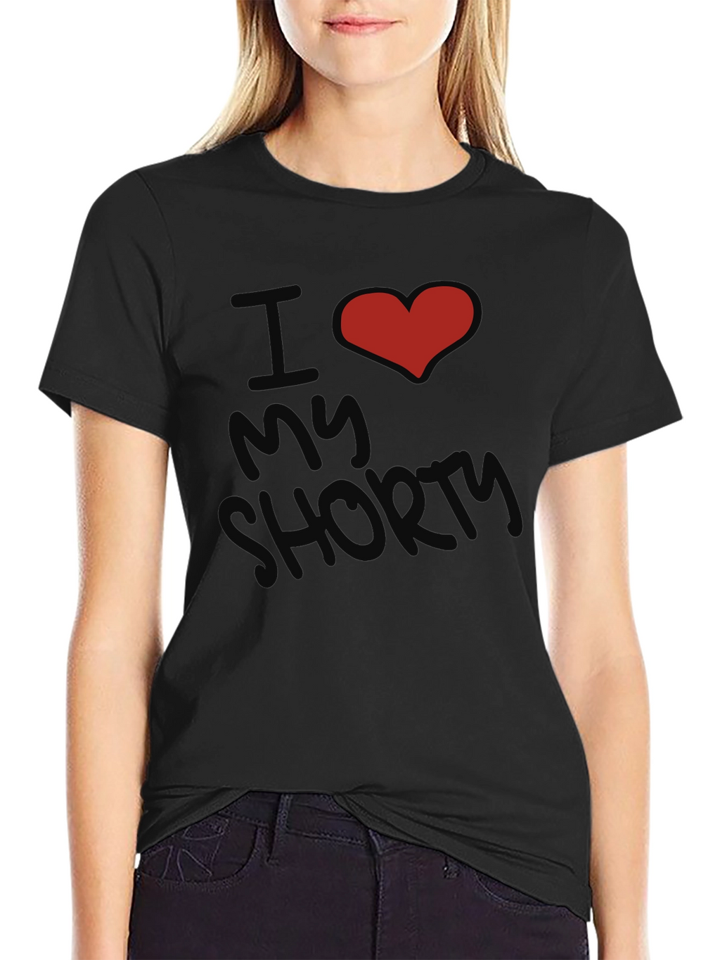 I Heart My Shorty Graphic Tee - Black