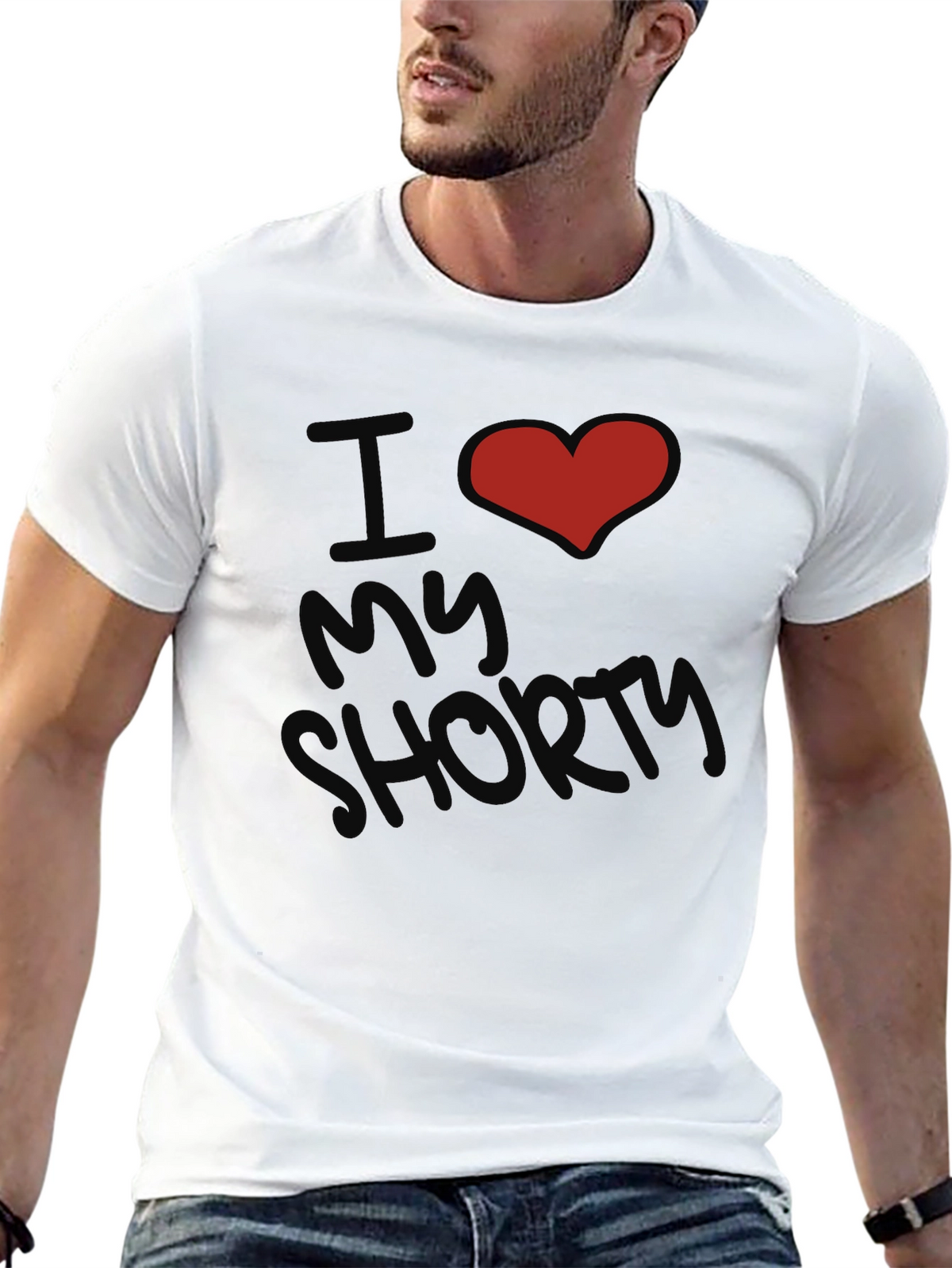 I Heart My Shorty Graphic Tee - Black