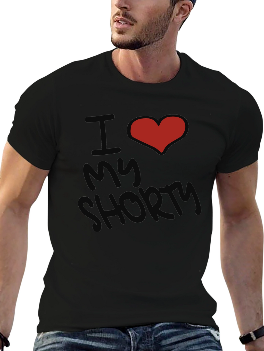 I Heart My Shorty Graphic Tee - Black