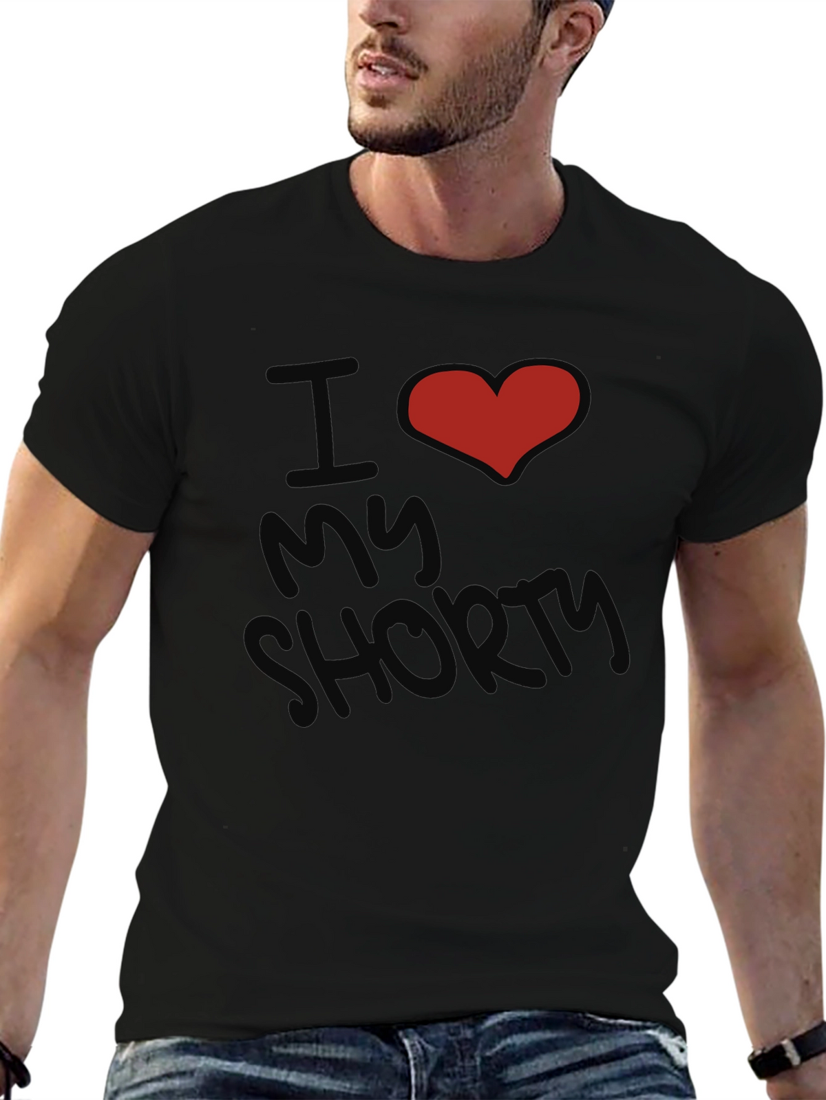 I Heart My Shorty Graphic Tee - Black