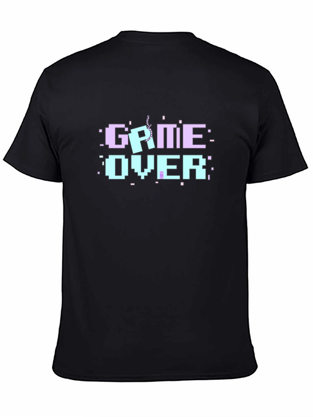 Game Over Pixel Art Black T-Shirt