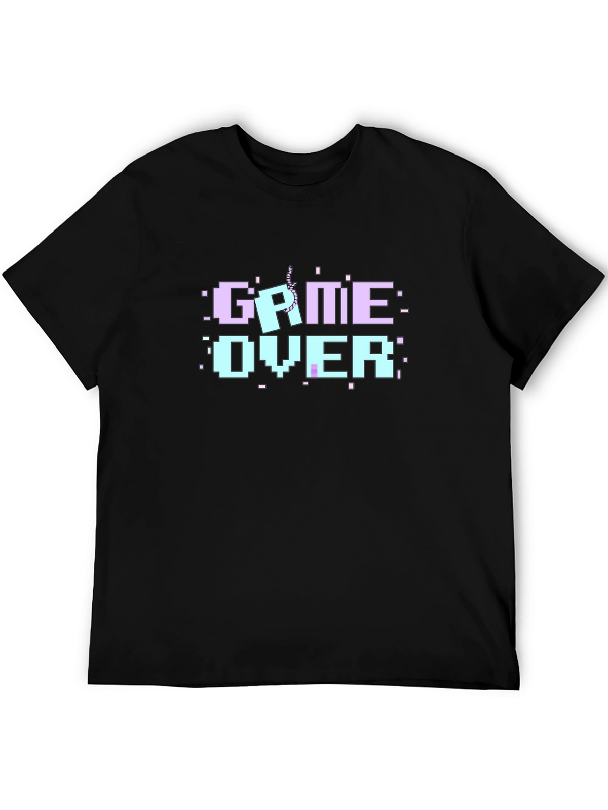 Game Over Pixel Art Black T-Shirt