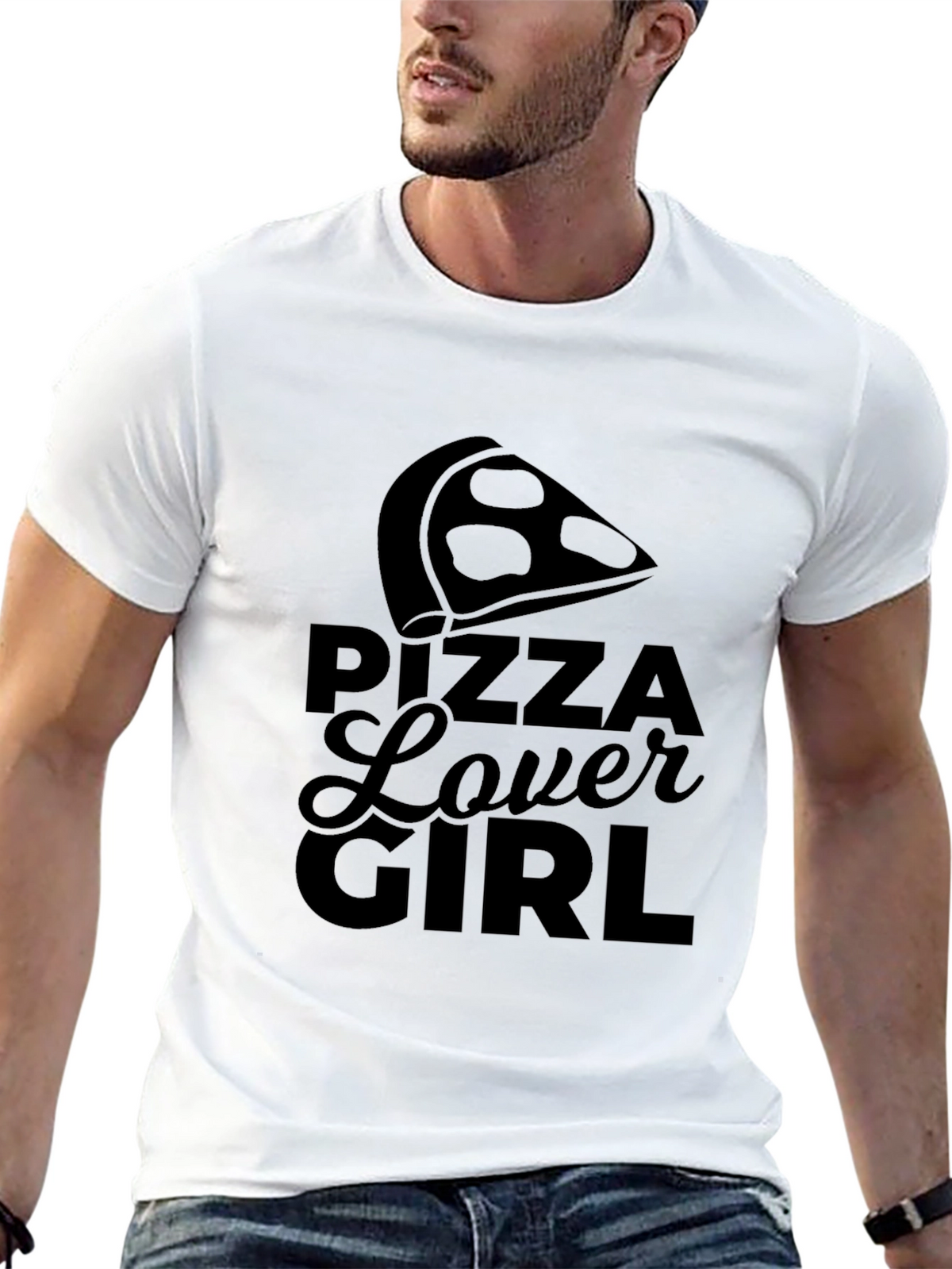 Pizza Lover Girl T-Shirt - Black