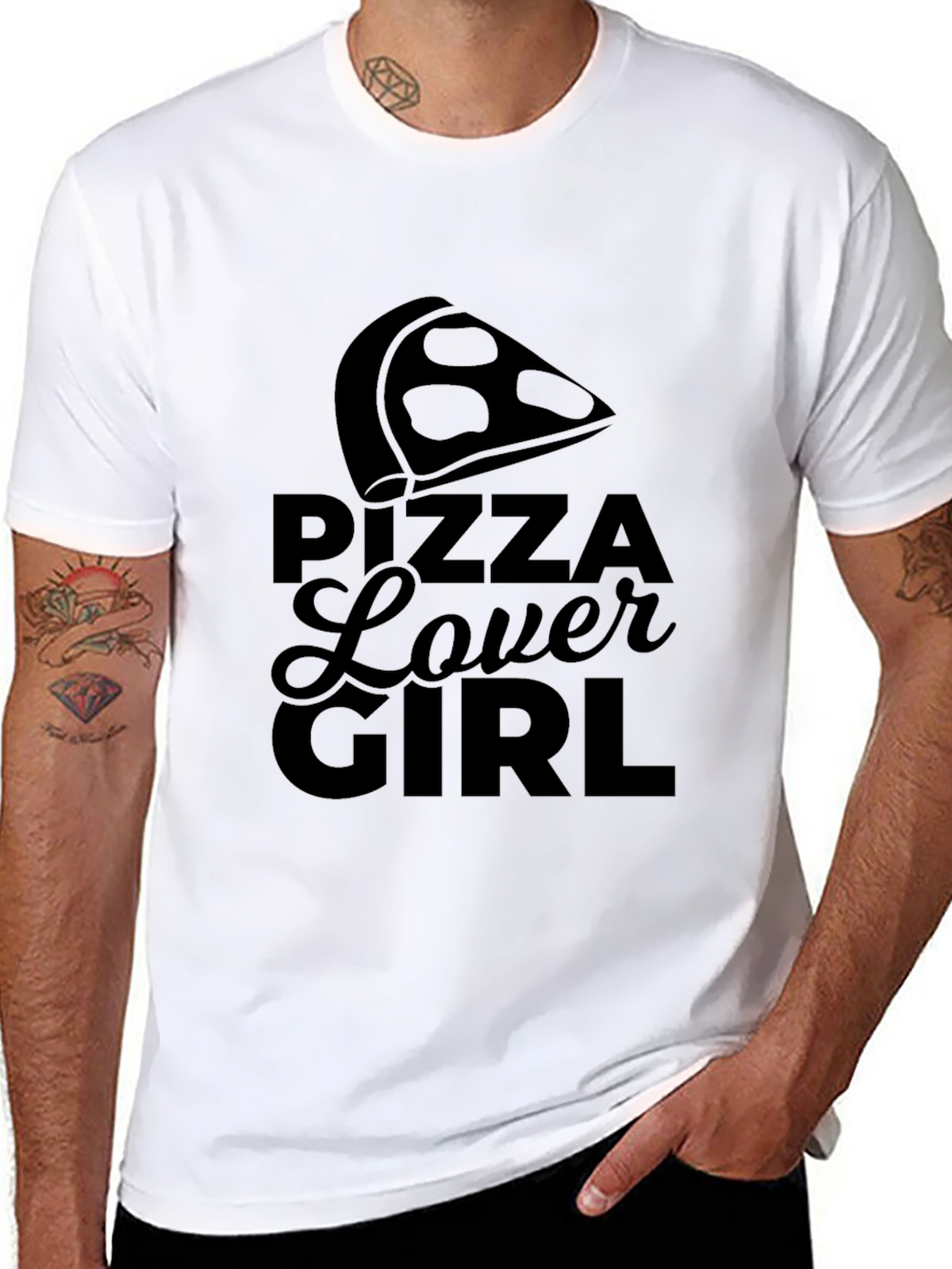 Pizza Lover Girl T-Shirt - Black