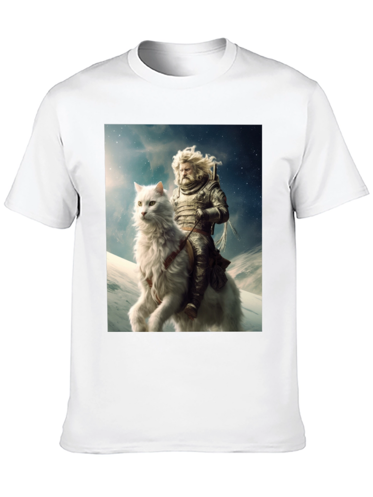 Knight Riding Cat Graphic Tee