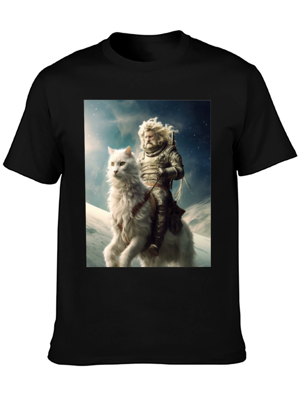 Knight Riding Cat Graphic Tee