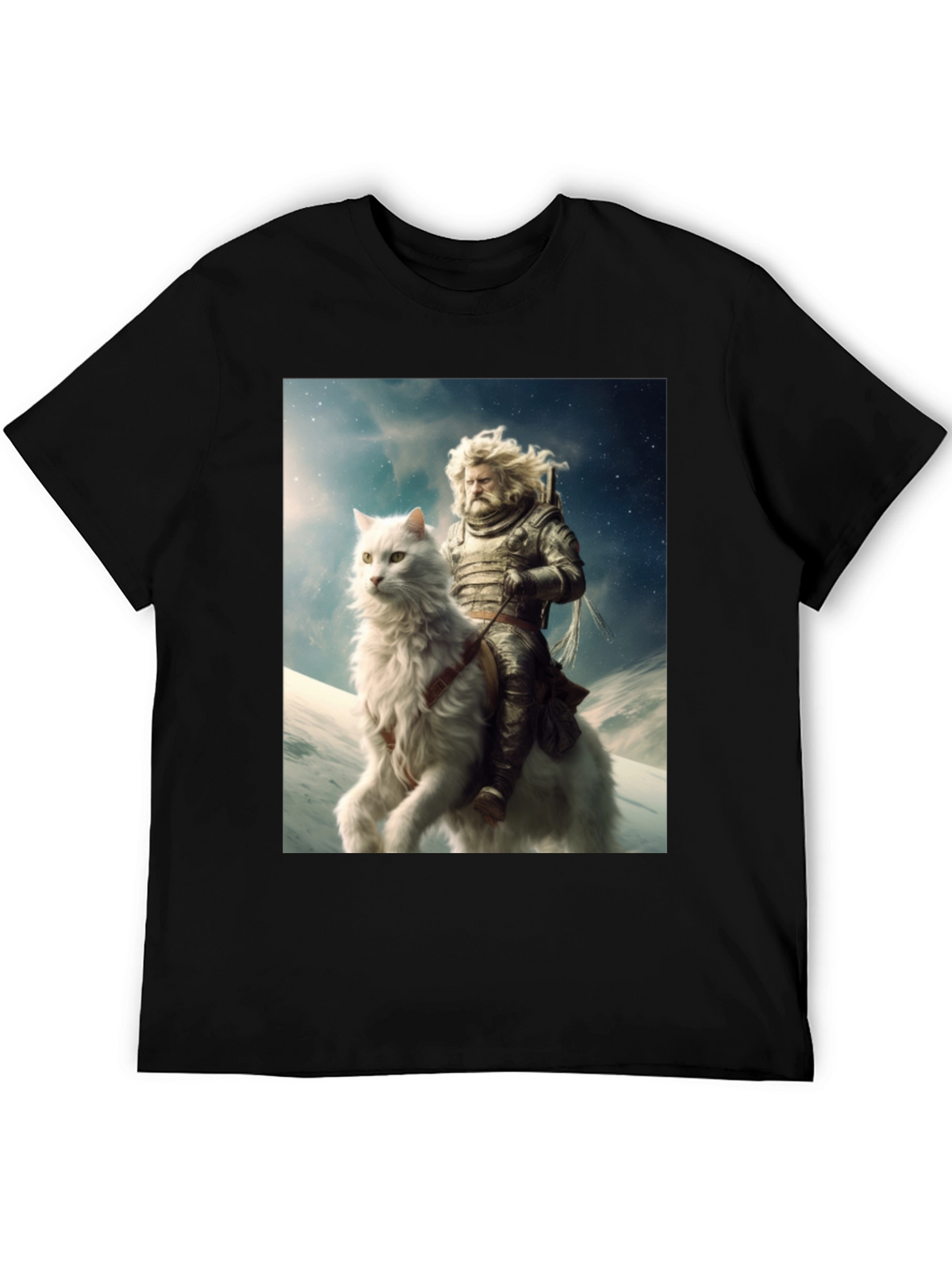 Knight Riding Cat Graphic Tee