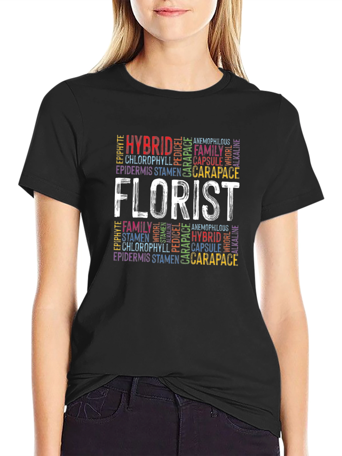 Florist Word Art Graphic T-Shirt