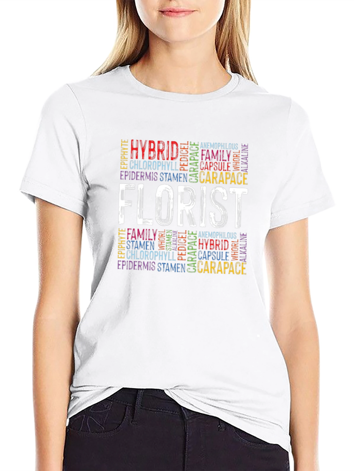 Florist Word Art Graphic T-Shirt