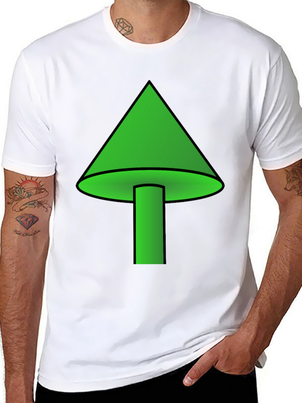 Green Mushroom Graphic T-Shirt - Casual Wear