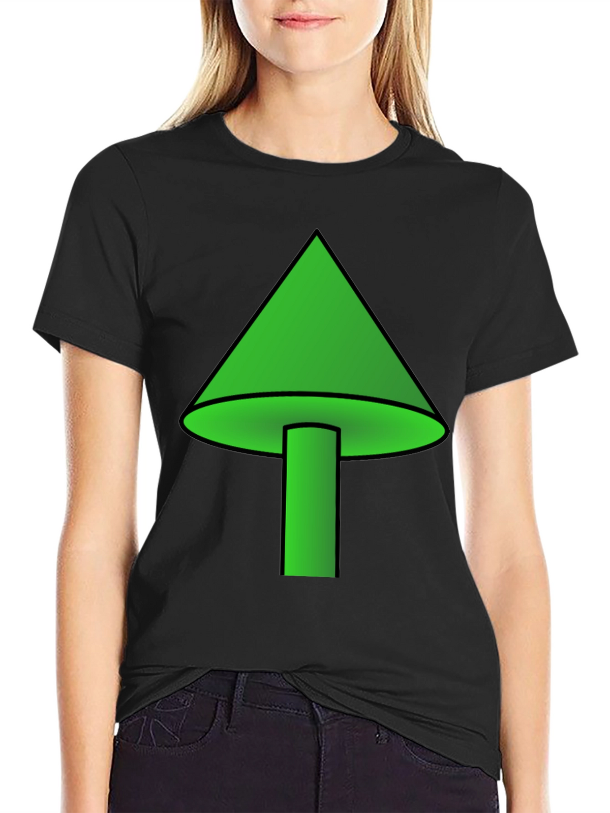Green Mushroom Graphic T-Shirt - Casual Wear