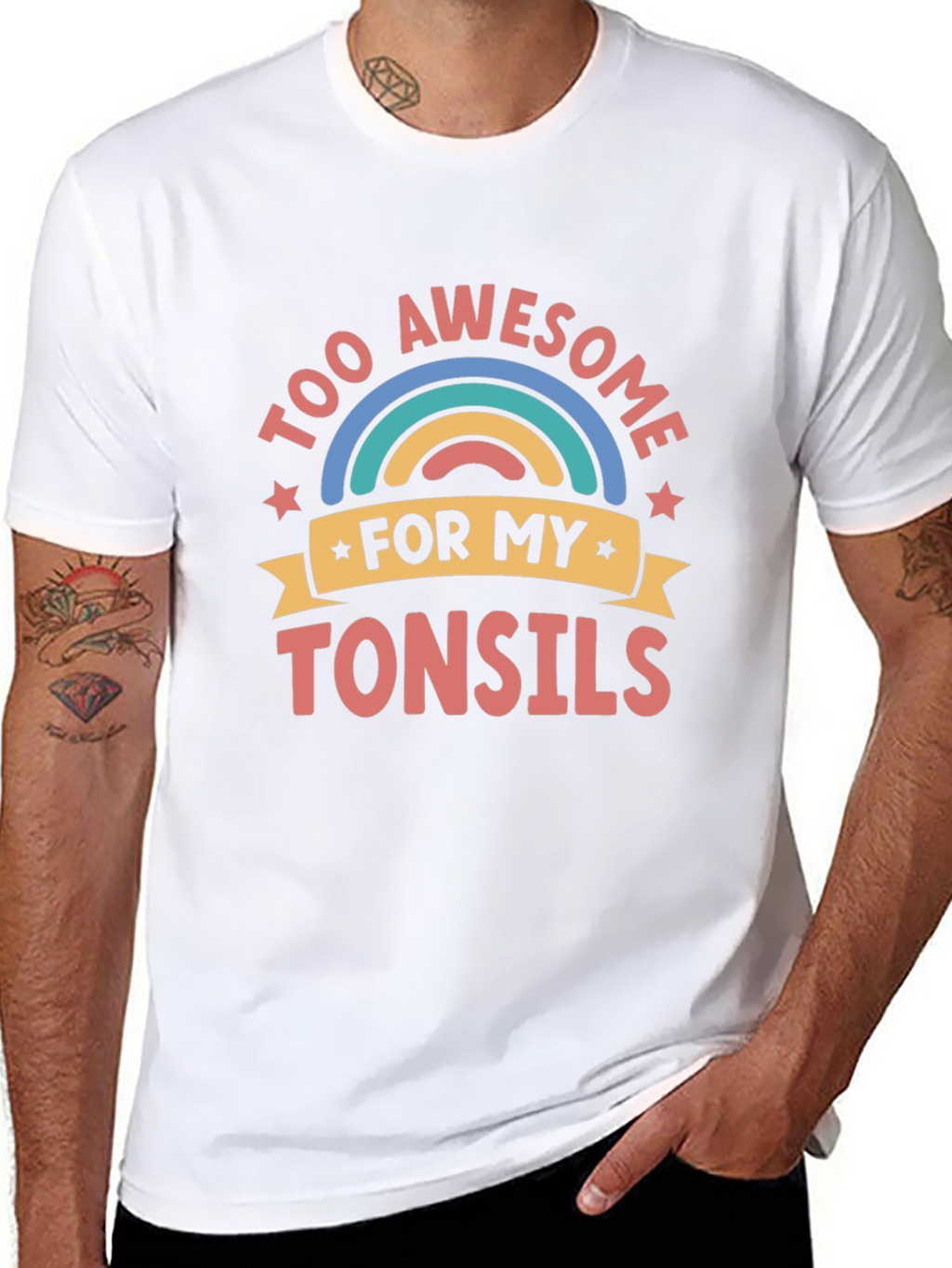 Too Awesome for My Tonsils Funny Graphic Tee
