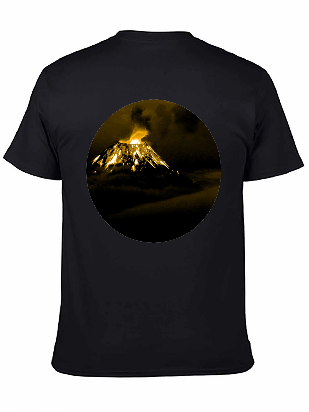 Volcano Print Black T-Shirt