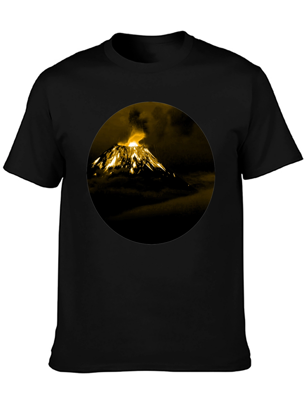 Volcano Print Black T-Shirt