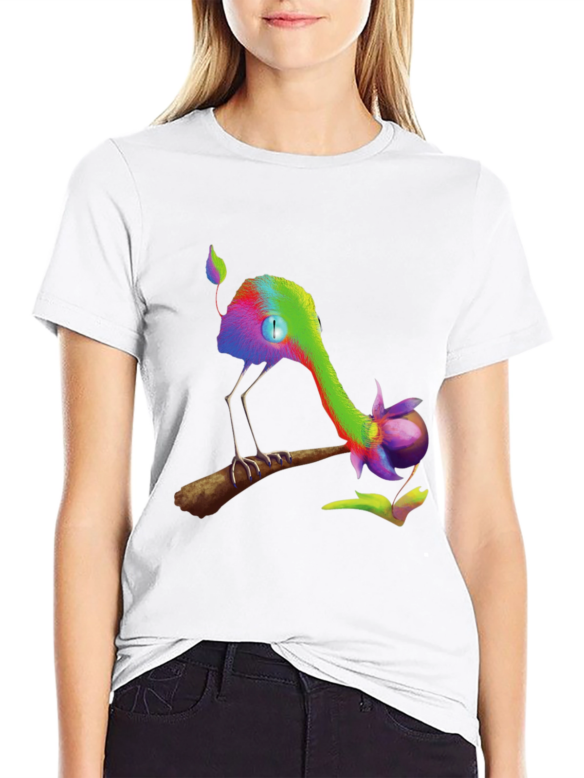 Whimsical Creature Graphic Black T-Shirt