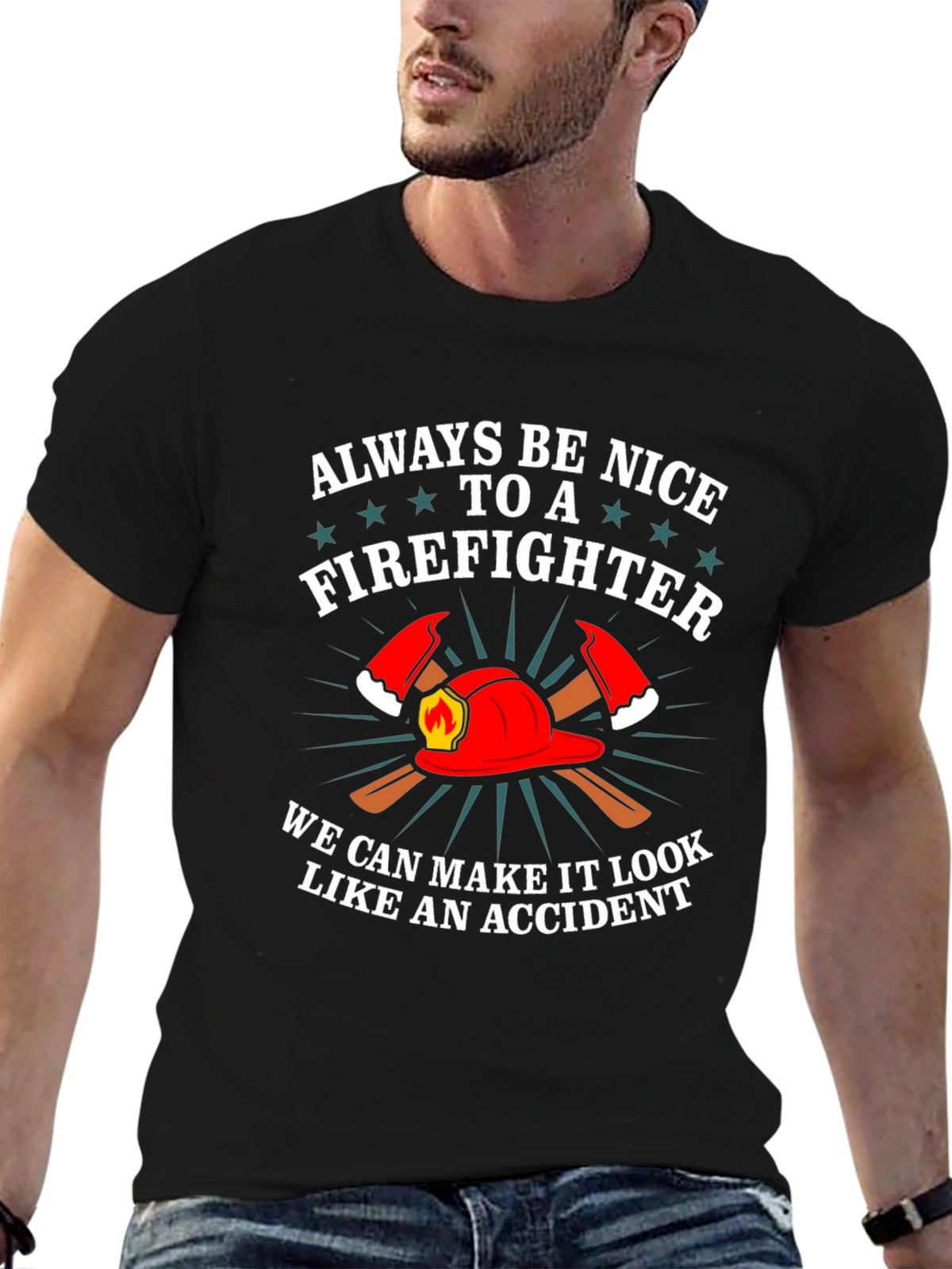 Firefighter Graphic Tee - Funny Fireman T-Shirt