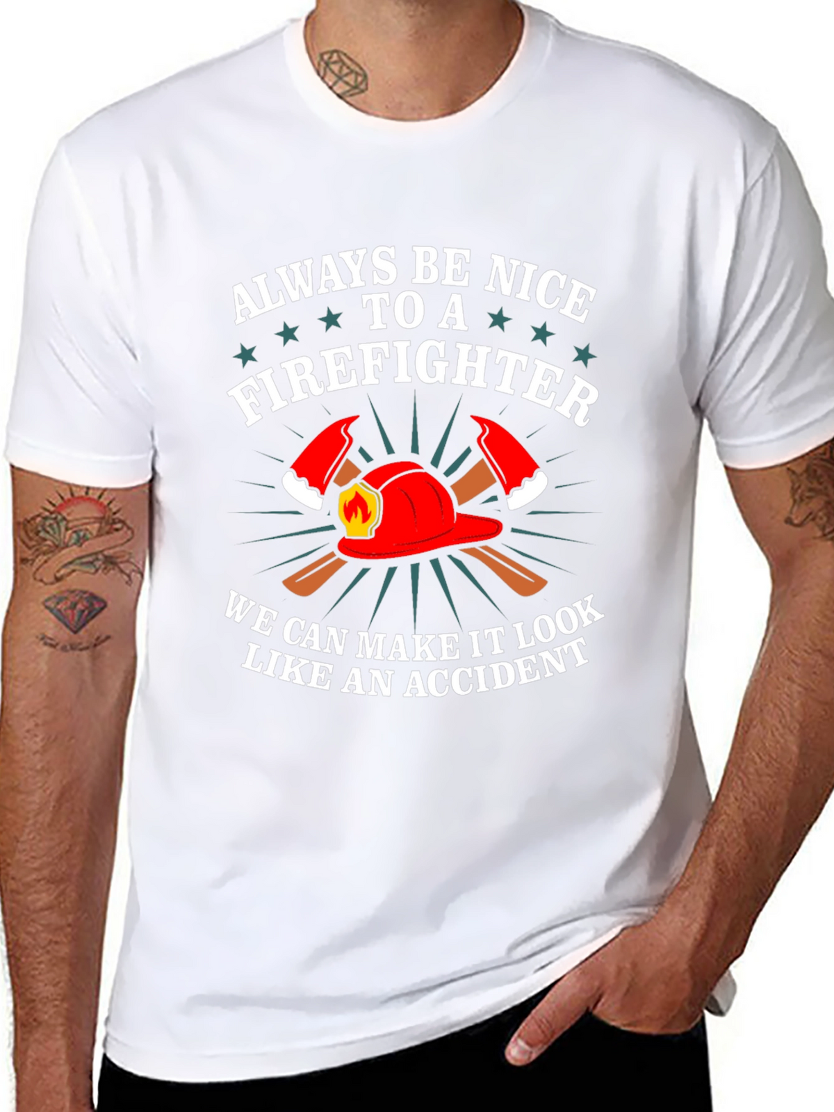 Firefighter Graphic Tee - Funny Fireman T-Shirt