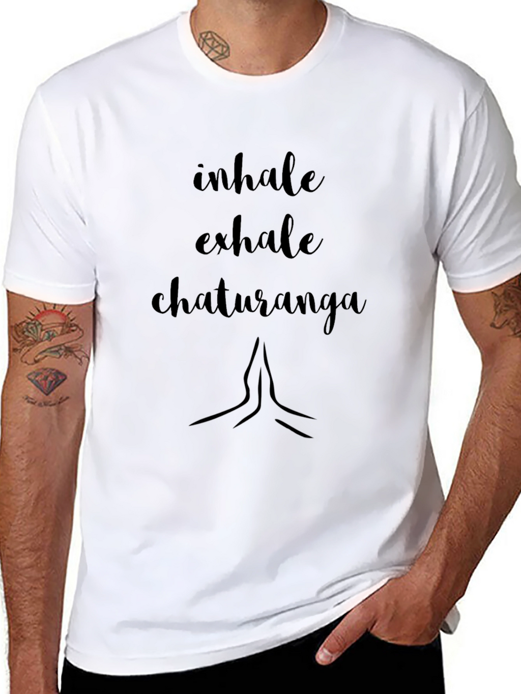Yoga Inspiration Tee: Inhale Exhale Chaturanga Black Shirt