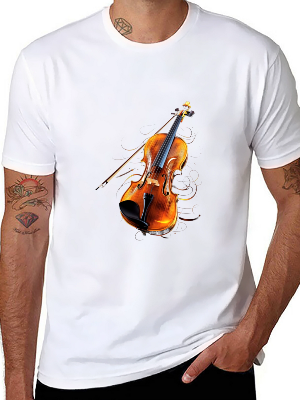 Violin Graphic Black T-Shirt