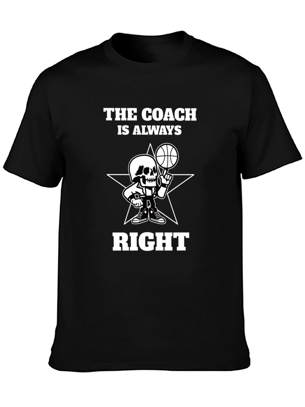 The Coach Is Always Right Black Graphic Tee