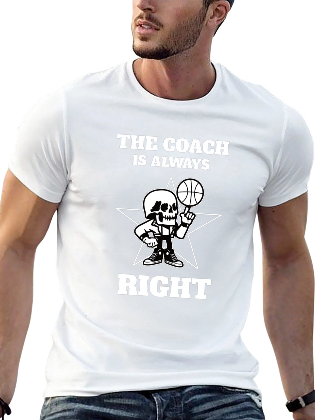 The Coach Is Always Right Black Graphic Tee