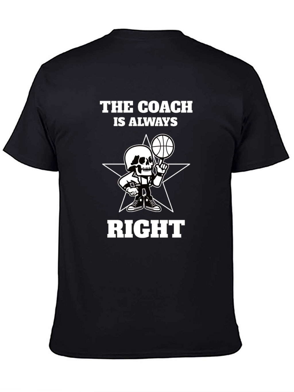 The Coach Is Always Right Black Graphic Tee