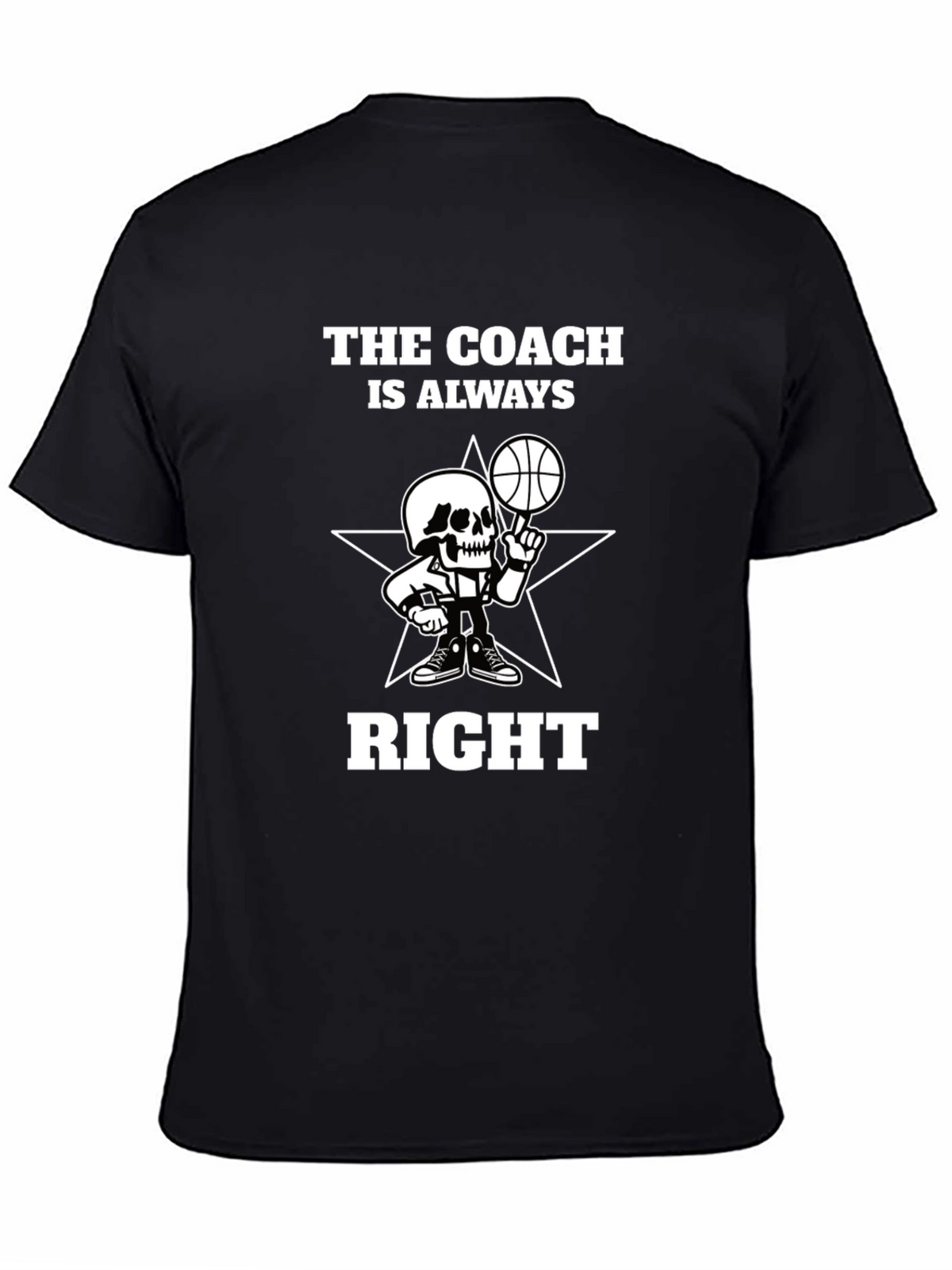 The Coach Is Always Right Black Graphic Tee