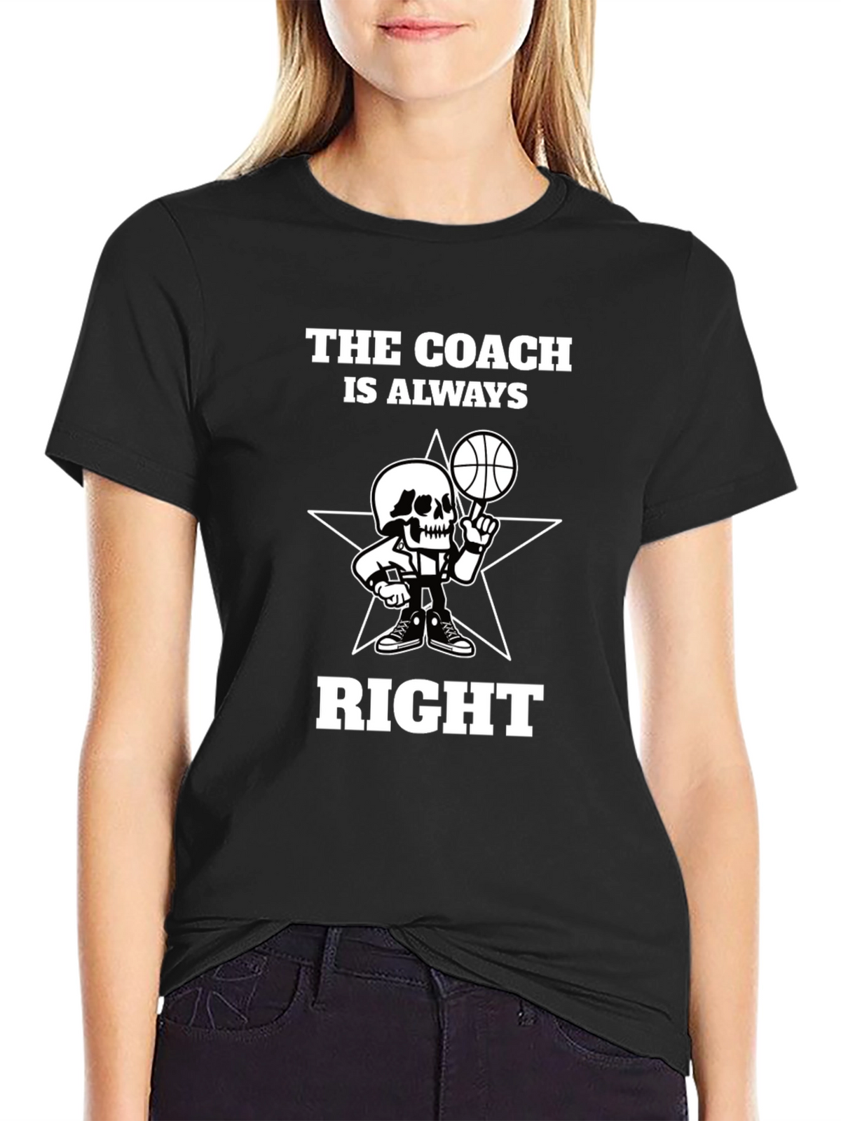The Coach Is Always Right Black Graphic Tee