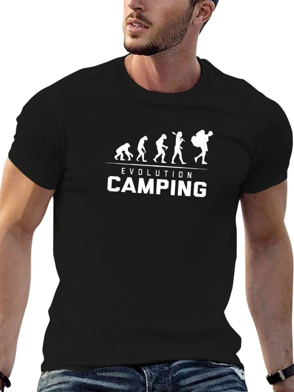 Evolution of Camping Graphic T-Shirt