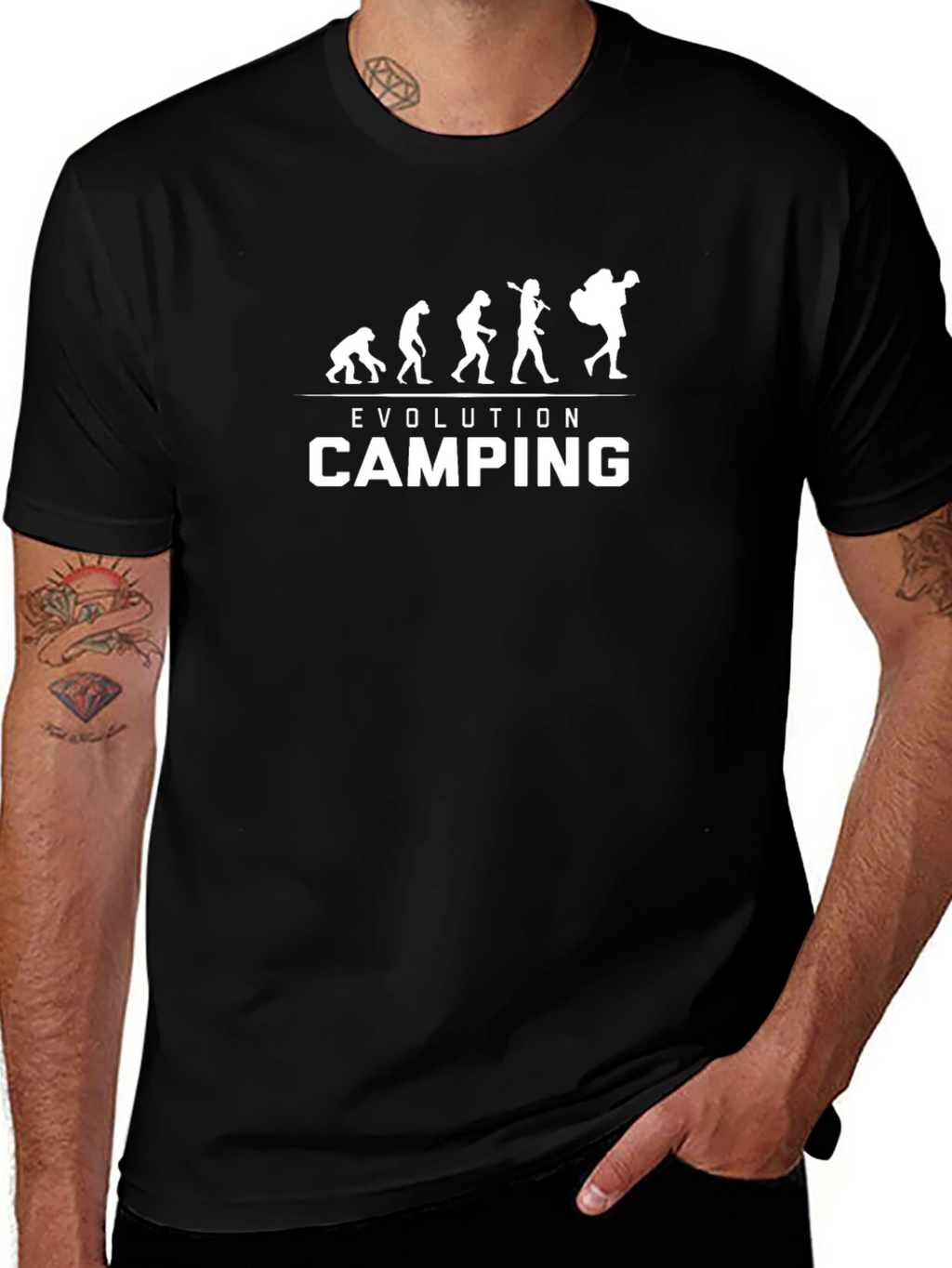 Evolution of Camping Graphic T-Shirt