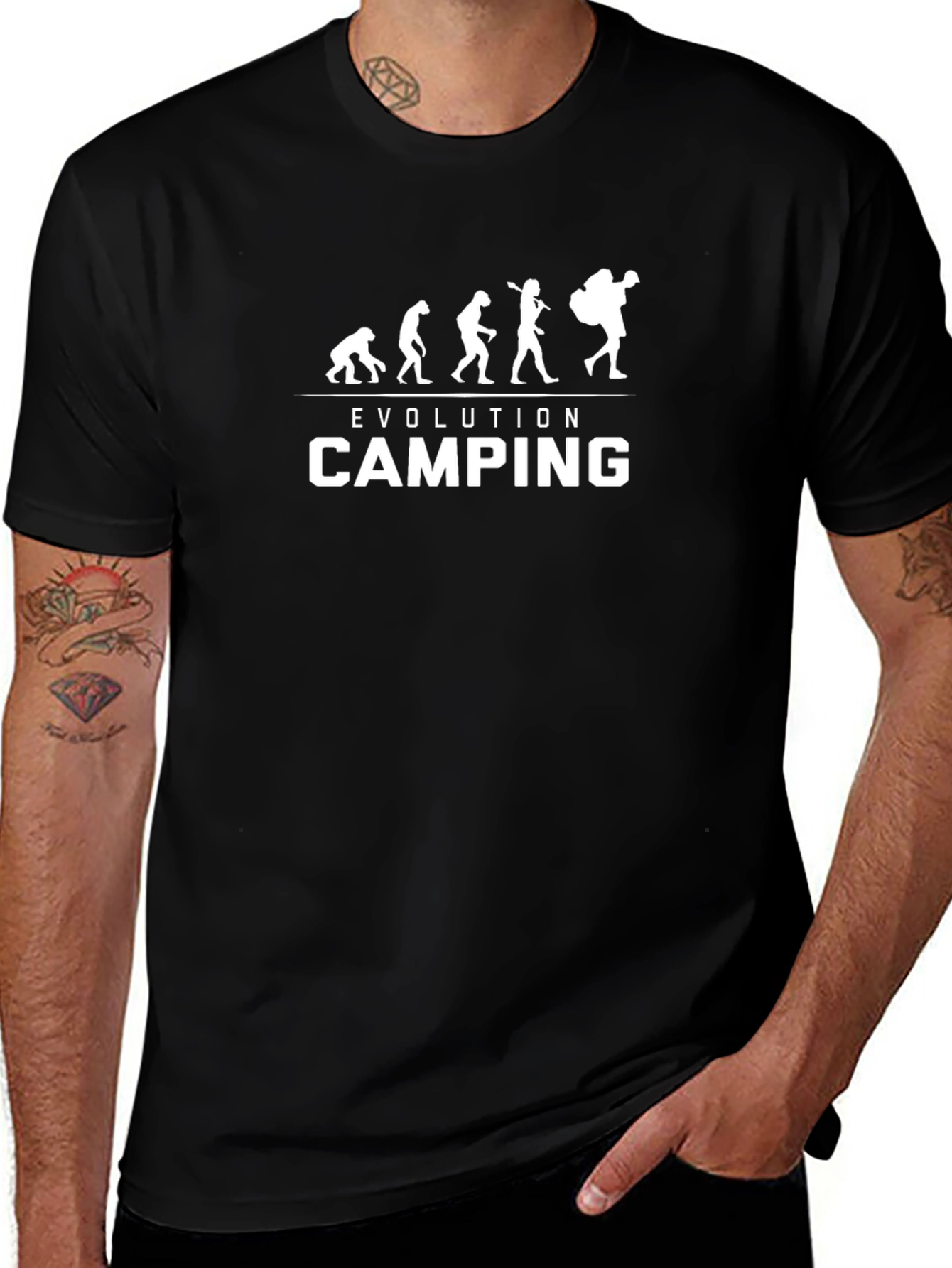 Evolution of Camping Graphic T-Shirt