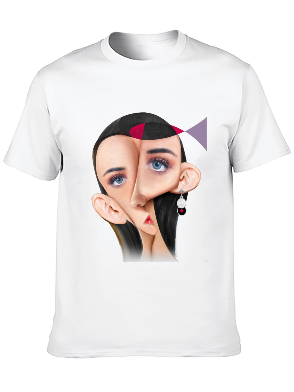 Abstract Face Graphic Tee - Unique Art T-Shirt