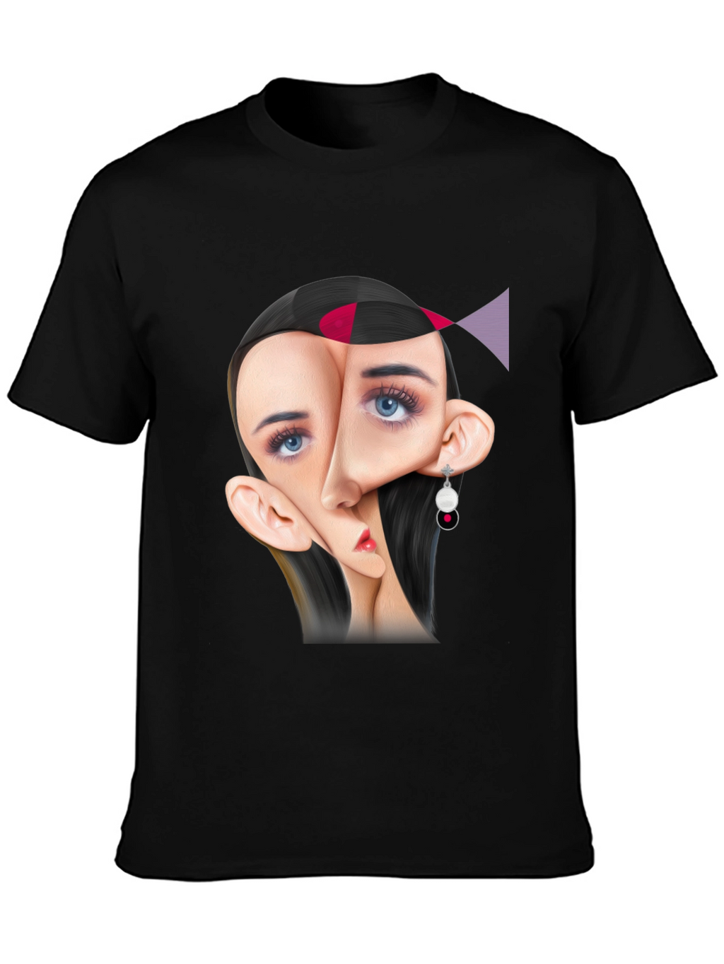 Abstract Face Graphic Tee - Unique Art T-Shirt