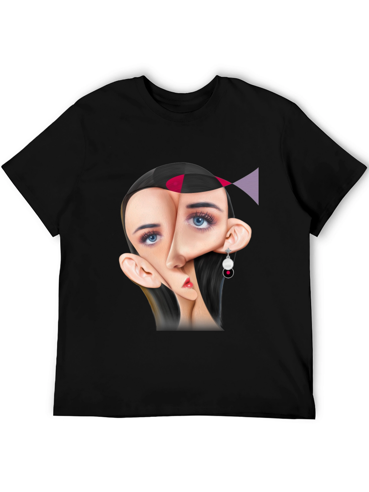 Abstract Face Graphic Tee - Unique Art T-Shirt