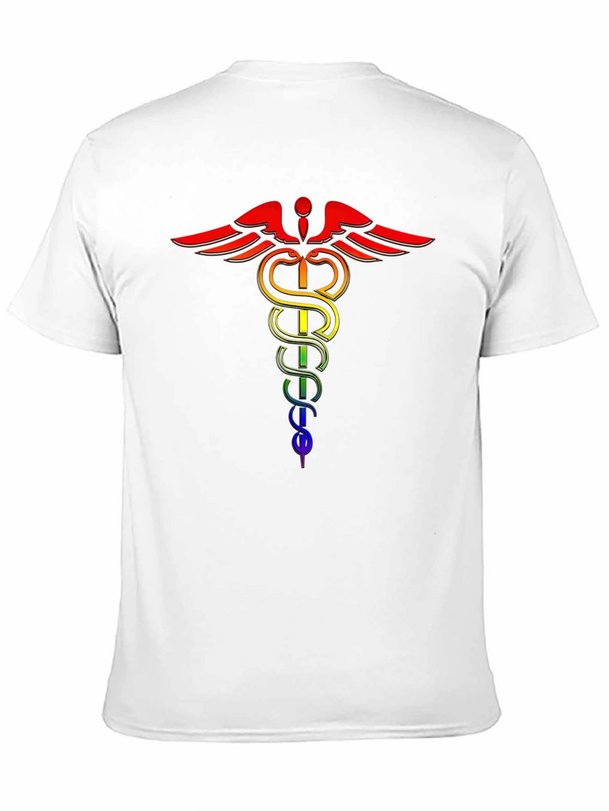 Rainbow Caduceus Black T-Shirt - LGBTQ+ Pride Medical Symbol