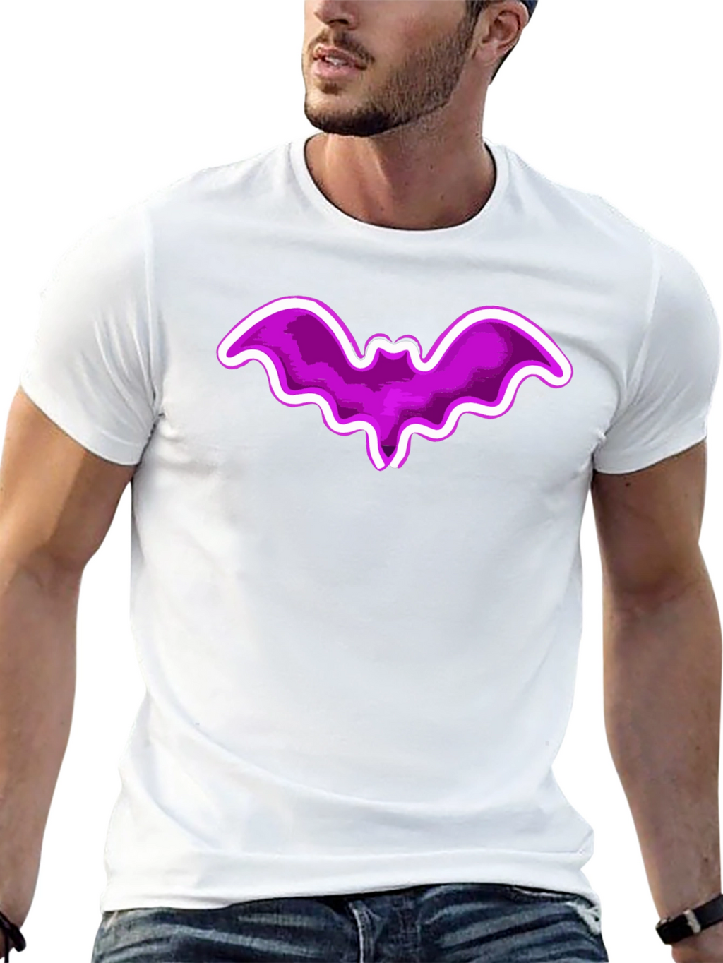 Purple Bat Graphic Tee - Fun Halloween Shirt