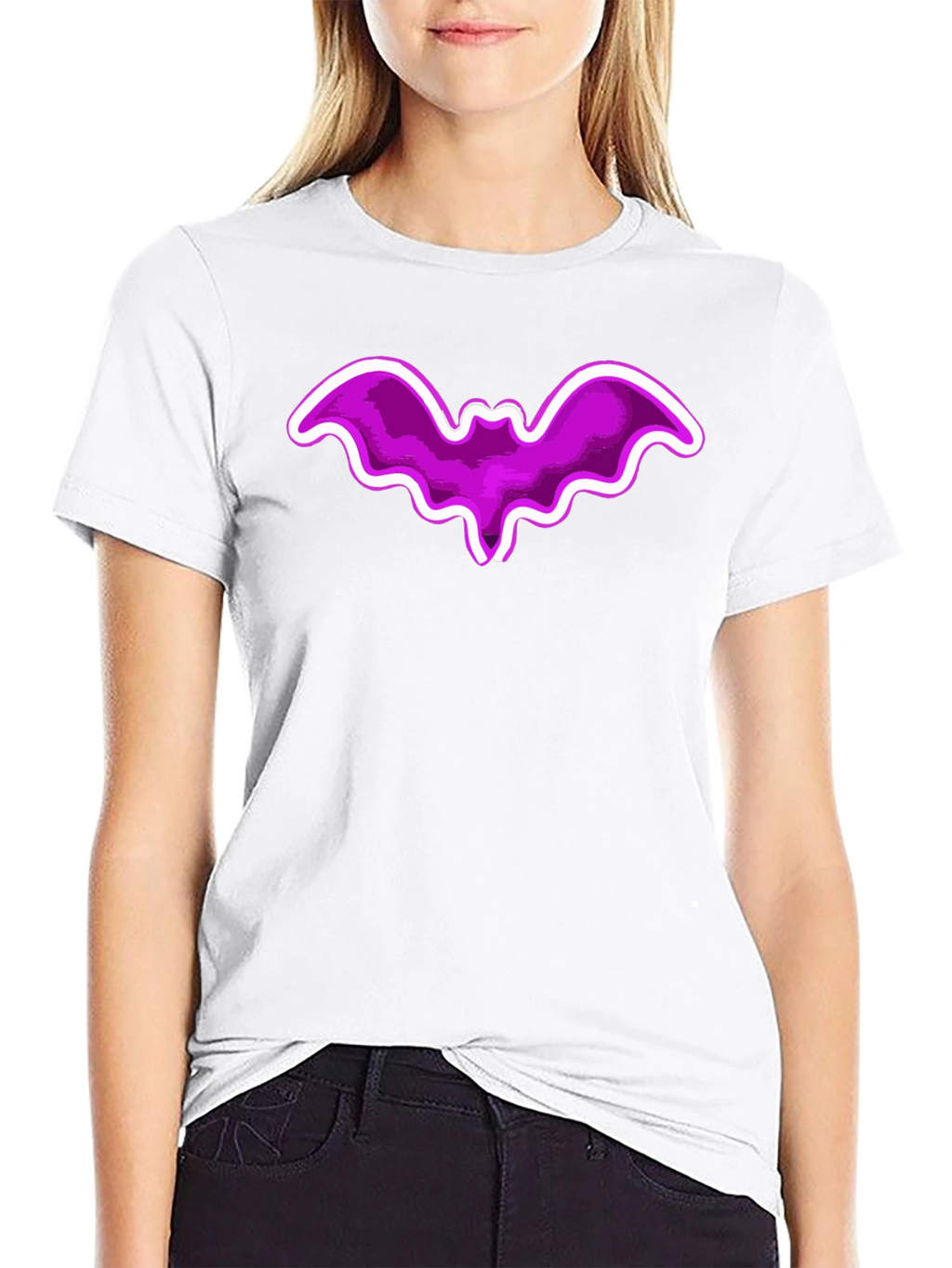 Purple Bat Graphic Tee - Fun Halloween Shirt