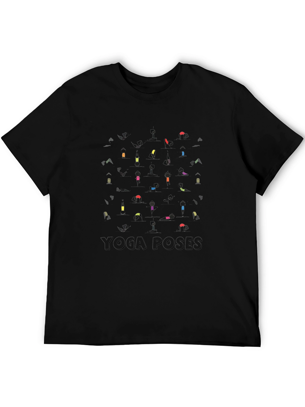 Yoga Poses Graphic Black T-Shirt
