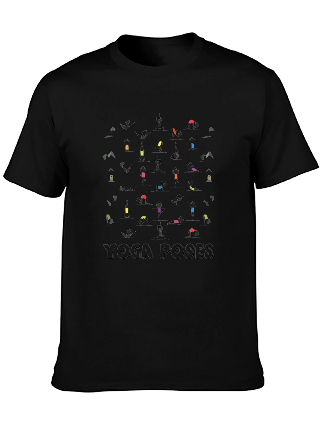Yoga Poses Graphic Black T-Shirt