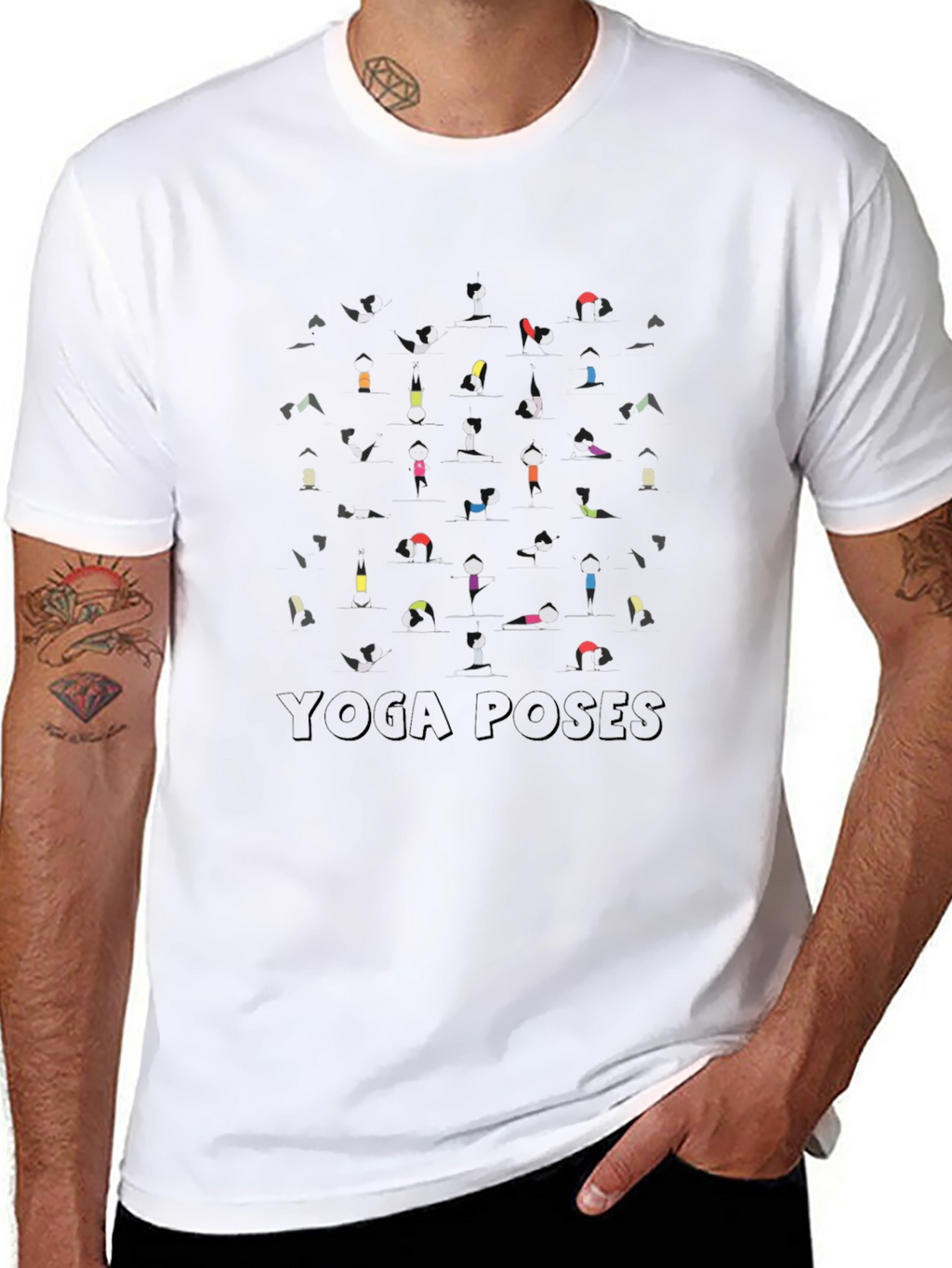 Yoga Poses Graphic Black T-Shirt