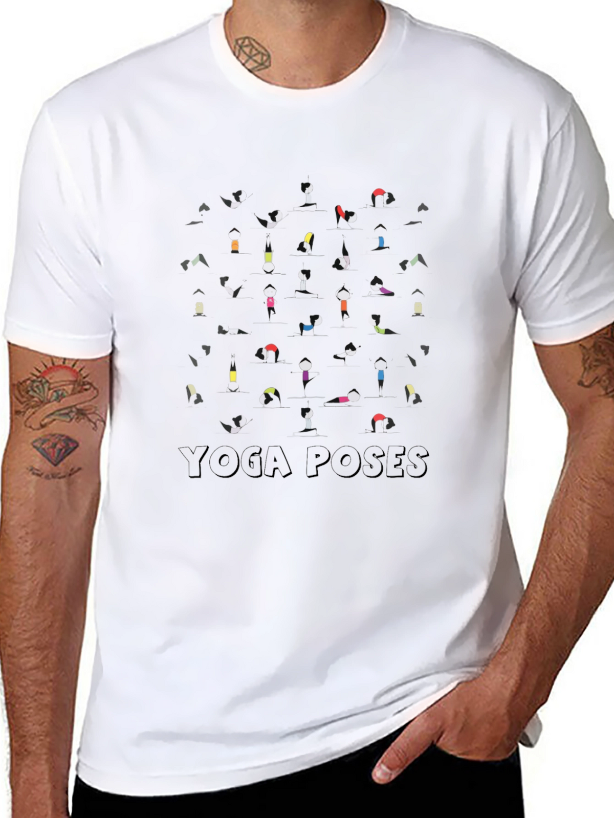 Yoga Poses Graphic Black T-Shirt