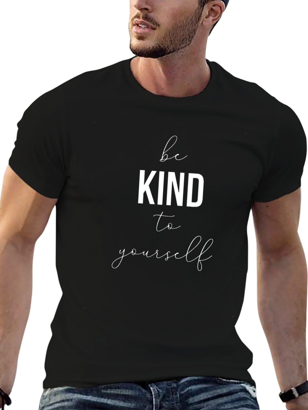 Be Kind to Yourself Black T-Shirt - Motivational Tee