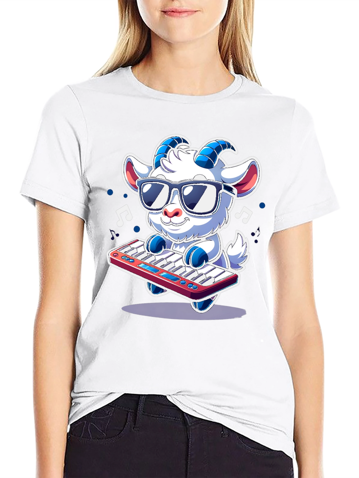 Cool Goat Keyboardist T-Shirt - Music Lover Tee