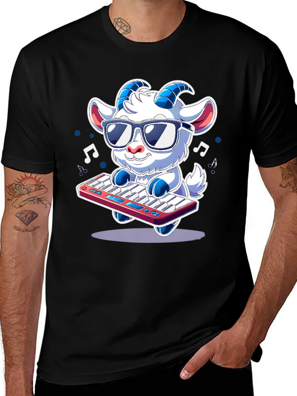 Cool Goat Keyboardist T-Shirt - Music Lover Tee