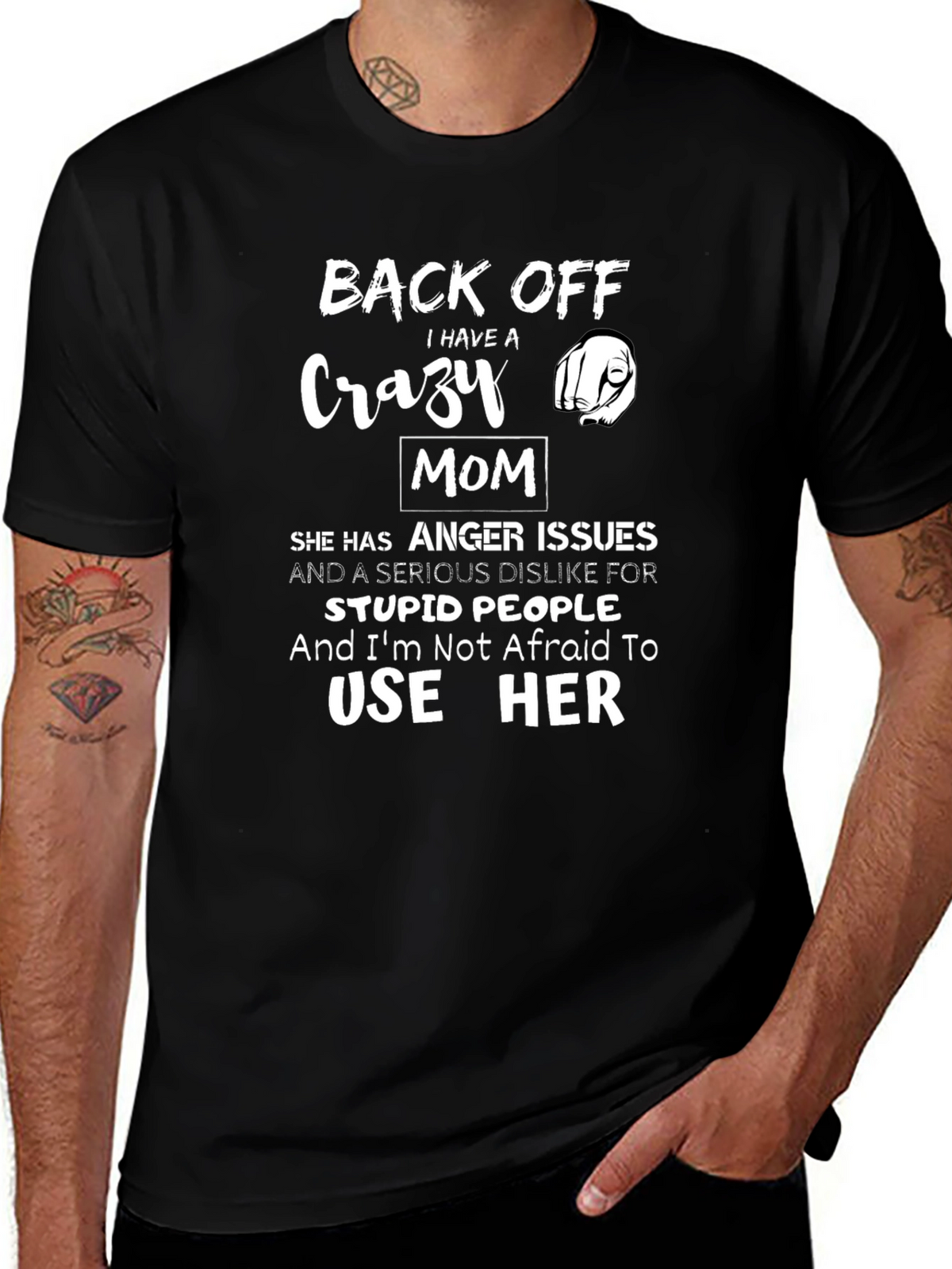 Back Off Crazy Mom Graphic Tee