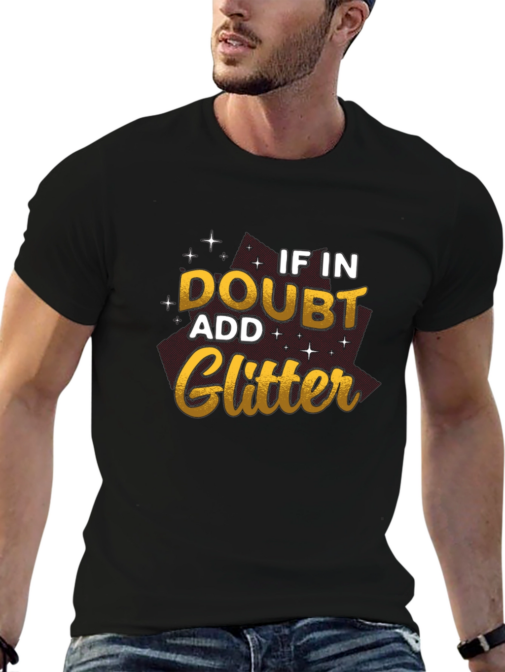 If In Doubt Add Glitter Black T-Shirt