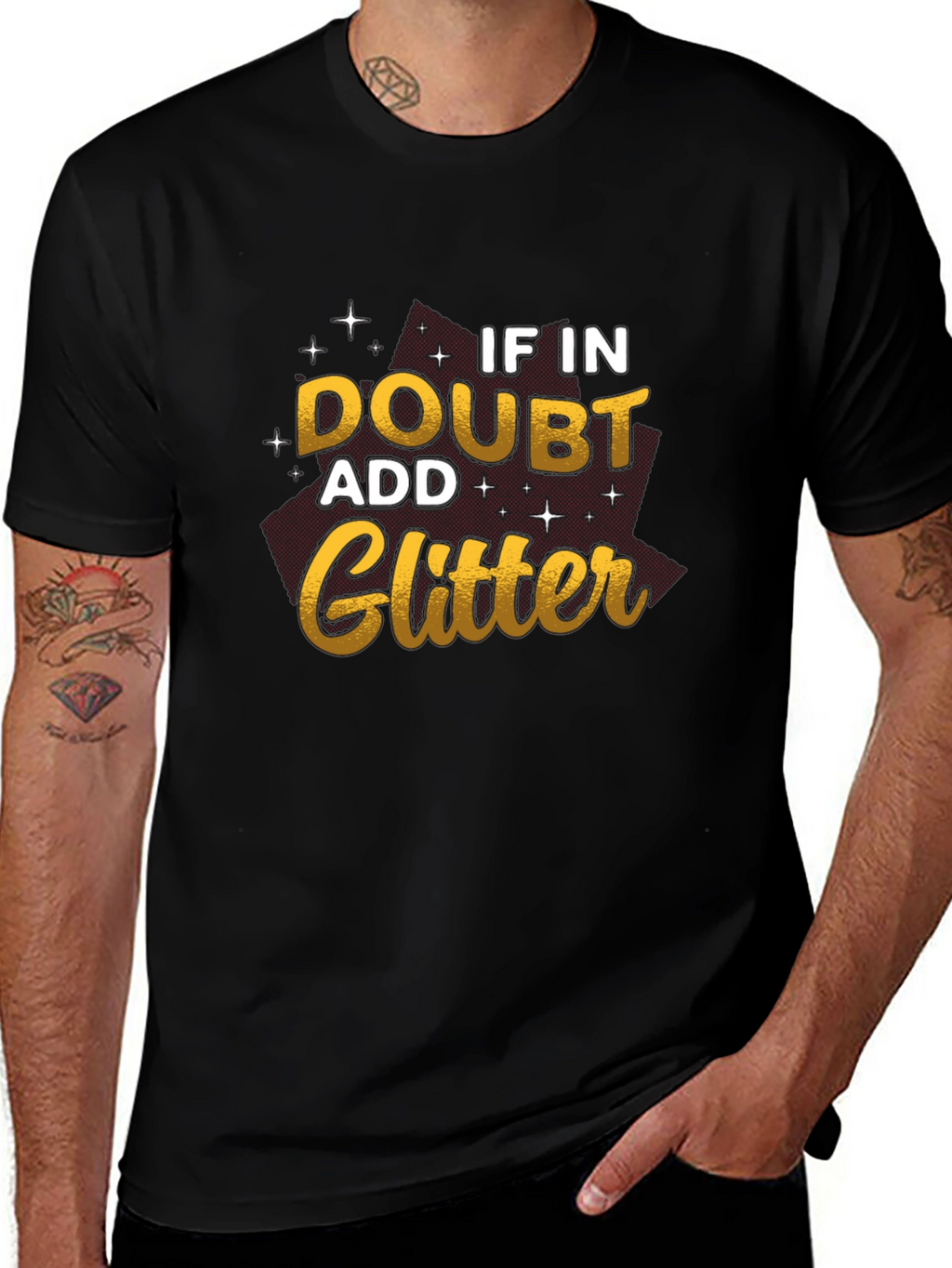 If In Doubt Add Glitter Black T-Shirt