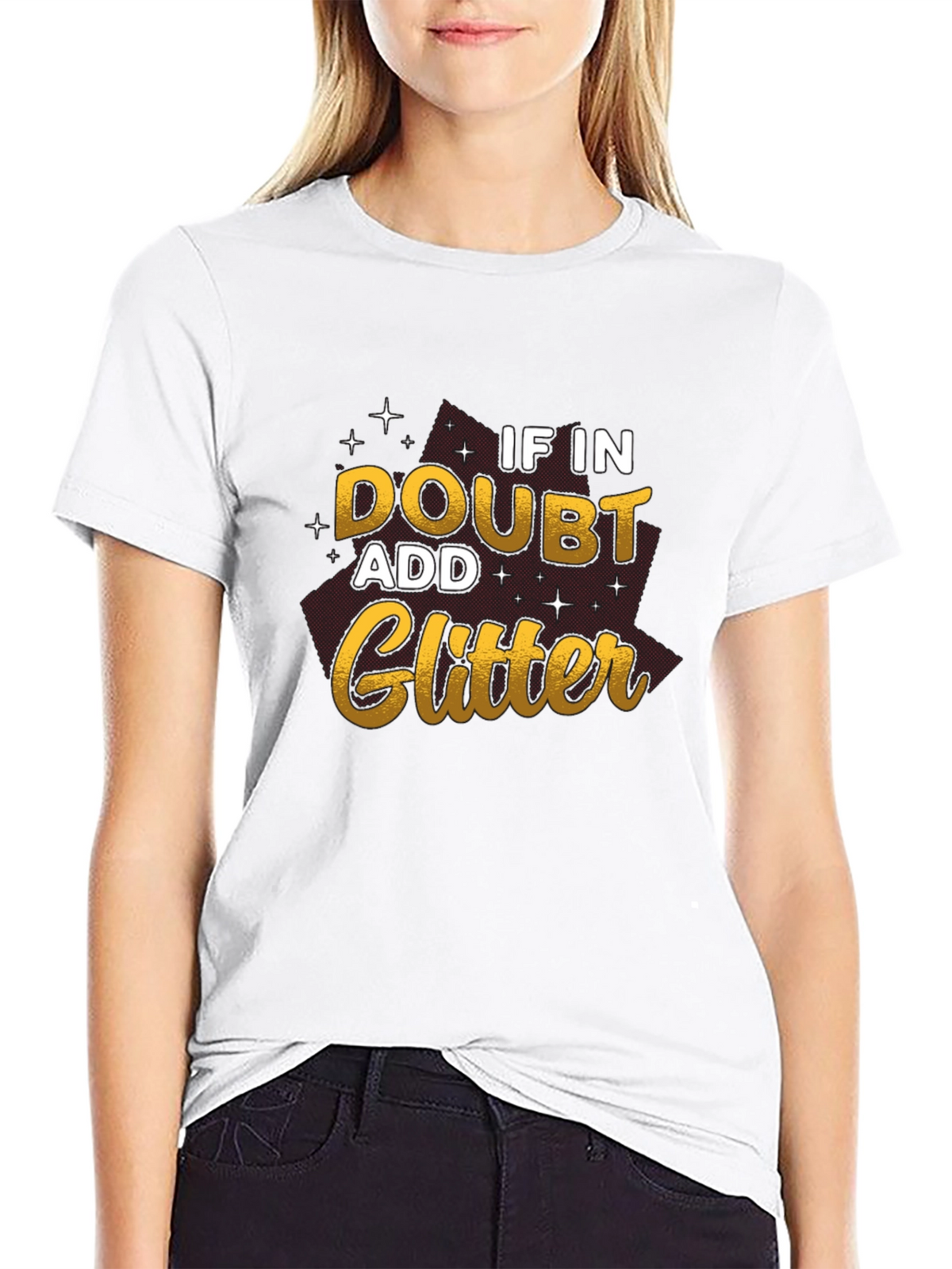 If In Doubt Add Glitter Black T-Shirt